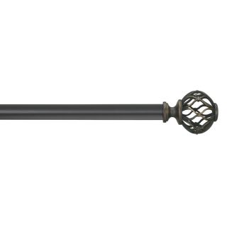 Umbra 72 in to 144 in Burnished Black Single Curtain Rod