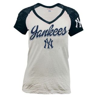 New York Yankees Womens Burnout Raglan T Shirt