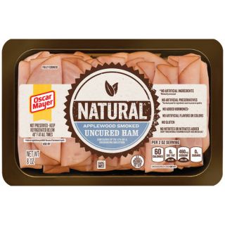 Oscar Mayer Natural Applewood Smoked Uncured Ham Cold Cuts, 8 oz