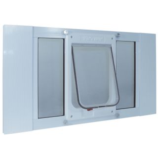 Ideal Pet Products Aluminum Sash Window Medium White Aluminum Window Pet Door (Actual: 10.5 in x 7.5 in)