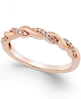 Diamond Twisted Band (1/8 ct. t.w.) in 14k Rose Gold   Rings   Jewelry