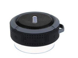 NEK Tech Bluetooth 3.0, 5W Waterproof Speaker, Suction Cup, Mic, Hands Free Speakerphone – Light Blue