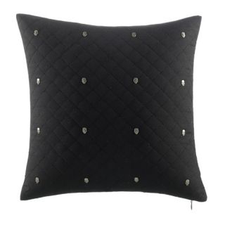 Betsey Johnson Rock Out Quilted with Skull Studs Cotton Throw Pillow