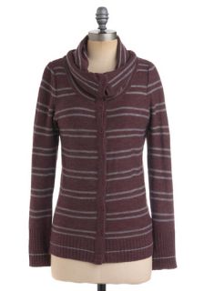 Romantic Comedy Cardigan in Plum  Mod Retro Vintage Sweaters