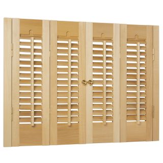 Style Selections 27 in to 29 in W x 28 in L Colonial Golden Oak Wood Interior Shutter