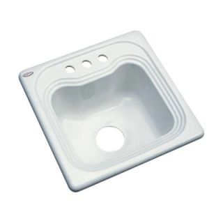 Thermocast Oxford Drop In Acrylic 16 in. 3 Hole Single Bowl Kitchen Sink in Ice Grey 19380