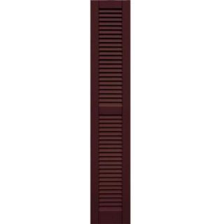 Winworks Wood Composite 12 in. x 67 in. Louvered Shutters Pair #657 Polished Mahogany 41267657