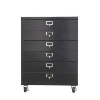 Home Decorators Collection Becker 6 Drawer Metal Cart in Black 7396300210