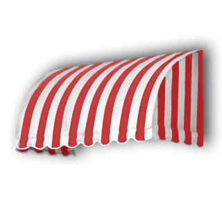 Awntech 76.5 in Wide x 24 in Projection Red/White Stripe Waterfall Window/Door Awning