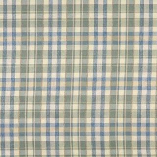 H488 Blue Beige and Green Textured Plaid Upholstery Grade Fabric (By