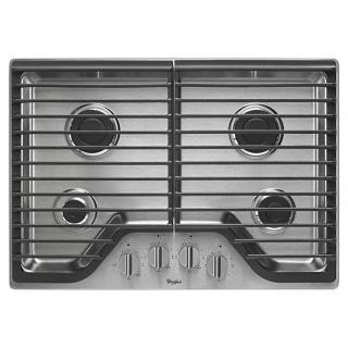 Whirlpool 4 Burner Gas Cooktop (Stainless Steel) (Common: 30 in; Actual: 30 in)