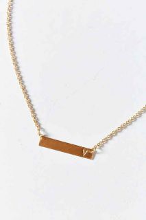 Gold Initial Bar Necklace