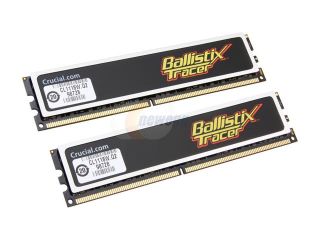 Crucial Ballistix Tracer 4GB (2 x 2GB) 240 Pin DDR2 SDRAM DDR2 800 (PC2 6400) Dual Channel Kit Desktop Memory Model BL2KIT25664AL804