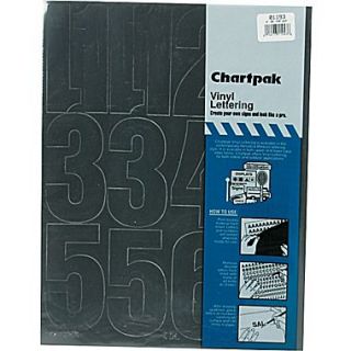Chartpak Press On Vinyl Numbers, 4 high, Helvetica, Black