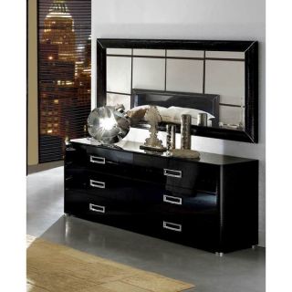 Luca Home Black Dresser and Mirror   17326947   Shopping