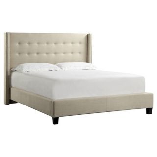Inspire Q Madison Wingback Platform Bed   Oatmeal (Queen)