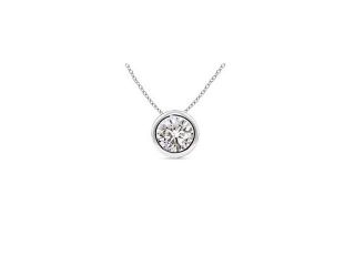 0.5ct. Solitaire Diamond Bezel Set Pendant in 14K Yellow Gold