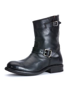 Frye Sutton Leather Engineer Boot, Black