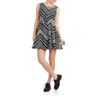 Derek Heart Juniors Zip Back Woven Crepe Skater Dress