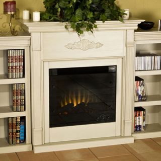Dublin Antique White Bookcase Electric Fireplace   10852711