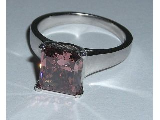 Big 2.51 carat princess cut red diamond solitaire ring