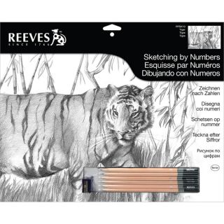 Sketching By Number Kit 12X16 Tiger  ™ Shopping   The
