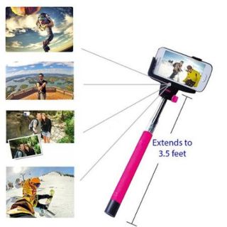 Minisuit Selfie Stick Pro with Built In Remote for Apple & Android   Pink