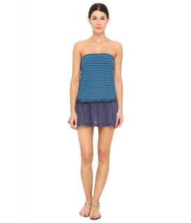 Marc by Marc Jacobs Tara Stripe Pull On Bandeau Dress Cover Up Buck Blue