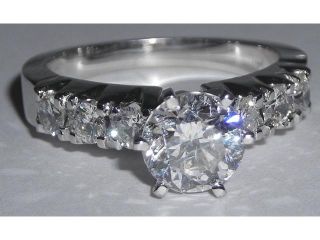 New ENGAGEMENT RING 1.60 ct F VVS1 diamond white gold 14K