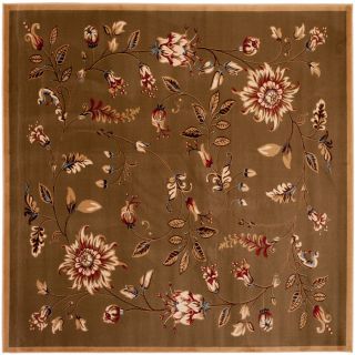 Safavieh Lyndhurst Square Green Floral Woven Area Rug (Common: 6 ft x 6 ft; Actual: 6 ft 7 in x 6 ft 7 in)