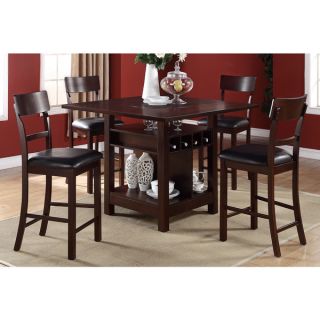 Arezzo 5 pieces Counter Height Dining Set with Wine Storage and