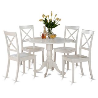 angelo:HOME Hillgate 5 Piece Dining Set in Antique White with Burnt
