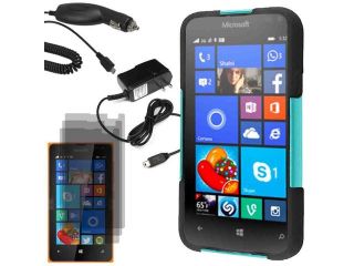 Hybrid Protector Stand Case TMobile Microsoft Lumia 435 x 3 LCD Car Home Charger