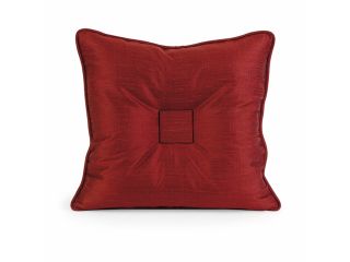 19" Decorative Wine Square Tufted Down Silk Throw Pillow