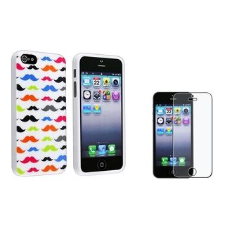 BasAcc Mustaches Case/ Anti Glare LCD Protector for Apple iPhone 5/ 5S