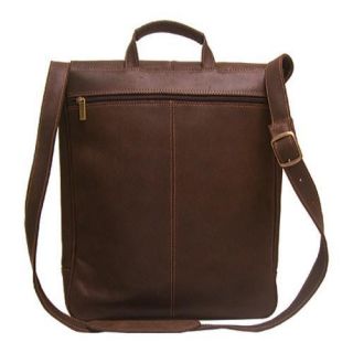 LeDonne Chocolate Distressed Leather Vertical Messenger Bag   15423520
