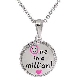 Connections from Hallmark Girls' Stainless Steel "One in a Million" Circle Pendant