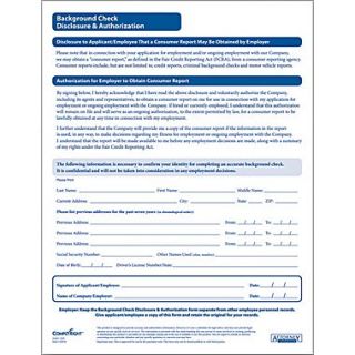 ComplyRight Background Check Authorization Form