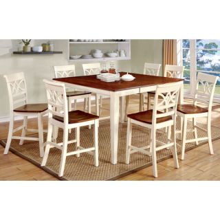 Furniture of America Betsy Joan Duo Tone 9 Piece Counter Height Table