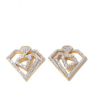 Diamonds Unleashed by Kara Ross 0.25ct Geometric Rose Diamond Vermeil Stud Earr   7962251