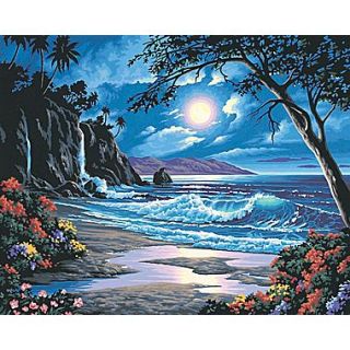Dimensions Paint By Number Craft Kit Painting, 20 x 16, Moonlit Paradise (91185)