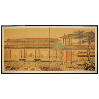 36 x 72 Dynasty Courtyard 4 Panel Room Divider by Oriental Furniture