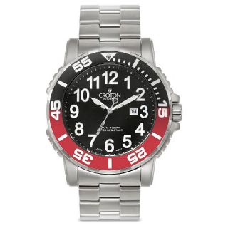 Croton Mens Stainless Steel Wristwatch   Multi Colored