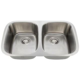 Polaris Sinks Undermount Stainless Steel 29 in. Double Bowl Kitchen Sink P015 18