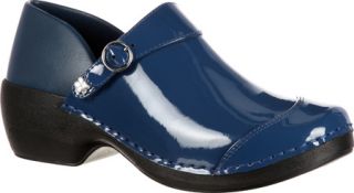 Womens 4EurSole Patent Leather Clog RKH047   Blue Patent Leather