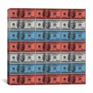 iCanvas One Hundred Dollar Bill, U.S. Flag Stripes Graphic Art on Canvas