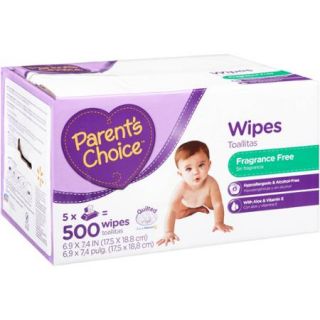 Parent's Choice Fragrance Free Baby Wipes, 500 sheets