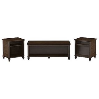 kathy ireland Volcano Dusk by Bush Furniture Set of (3) Occasional Tables, Espresso