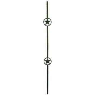 Stair Parts 44 in. x 5/8 in. Black Iron Double Star Baluster 5001580