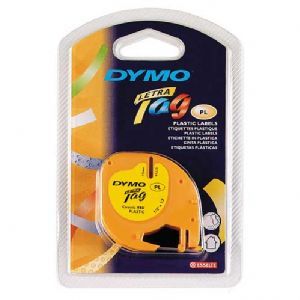 Dymo Yellow Plastic Letratag Tape Black Print